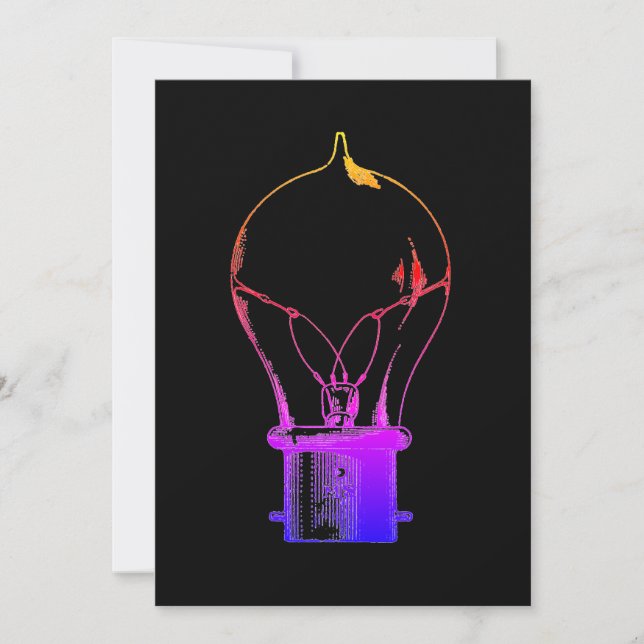 Neon Pop Art Light Bulb Idee Dankeskarte (Vorderseite)