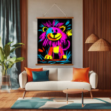 Neon Pop Art Modern Lion: Lebhaft und spielerisch