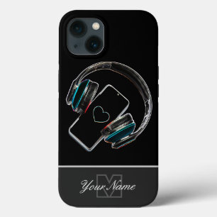 Neon-Pop-Art Smartphone Headset Herz Monogram! Case-Mate iPhone Hülle