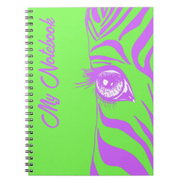 Neon Pop Art Zebramuster Glamourös Notizblock