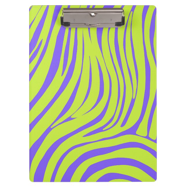 Neon Pop Art Zebramuster Klemmbrett (Vorderseite)