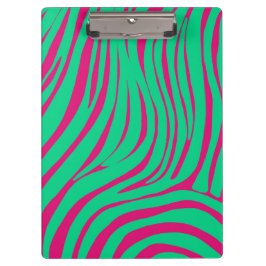 Neon-Pop-Art-Zebramuster-Schreibunterlage Klemmbrett