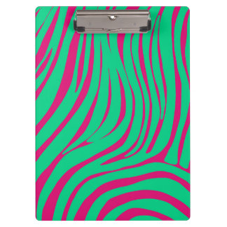 Neon-Pop-Art-Zebramuster-Schreibunterlage Klemmbrett