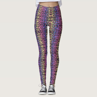 Neon Pop Leopard Print Leggings - fett und stilvol