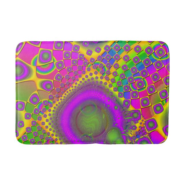 Neon Pop Paper Psychedelic Badematte (Vorderseite)