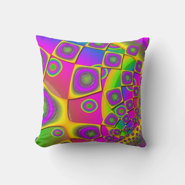 Neon Pop Paper Psychedelic Kissen (Vorderseite)