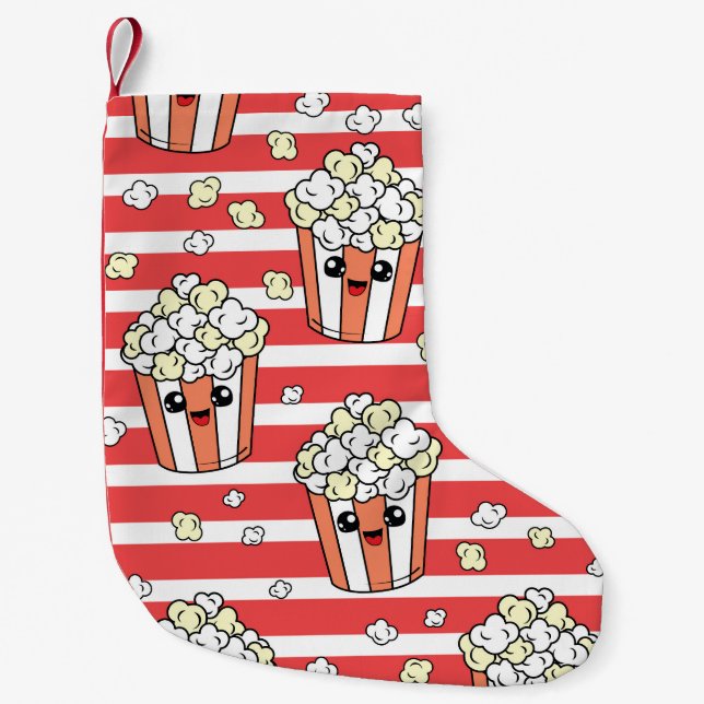 Neon Popcorn Kindermuster Kleiner Weihnachtsstrumpf (Vorderseite)
