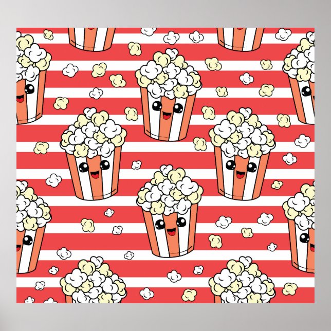 Neon Popcorn Kindermuster Poster (Vorne)
