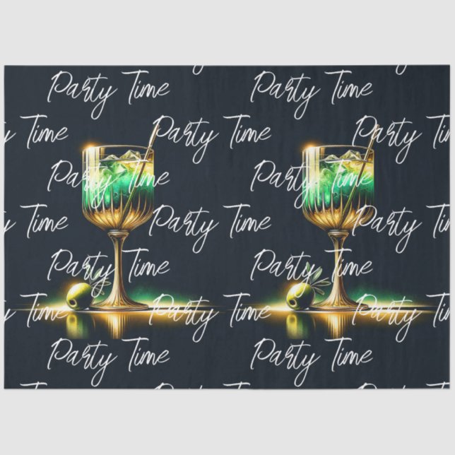 Neon Popular Party Time Personalisiert Seidenpapier (Vorderseite)
