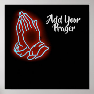 Neon Praying Hands personalisieren oder anpassen Poster