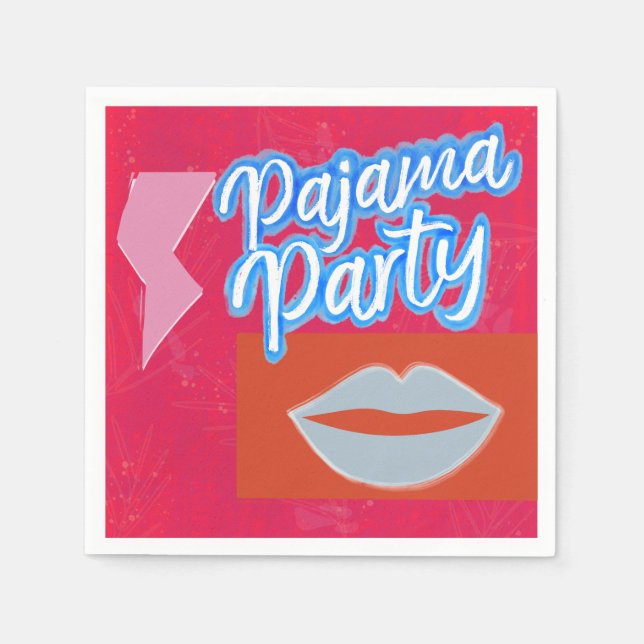 Neon Preppy Pajama Party Serviette (Vorderseite)