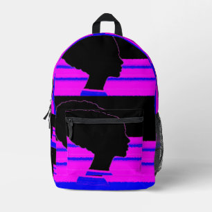 Neon Profile – Striped Art Backpack Bedruckter Rucksack