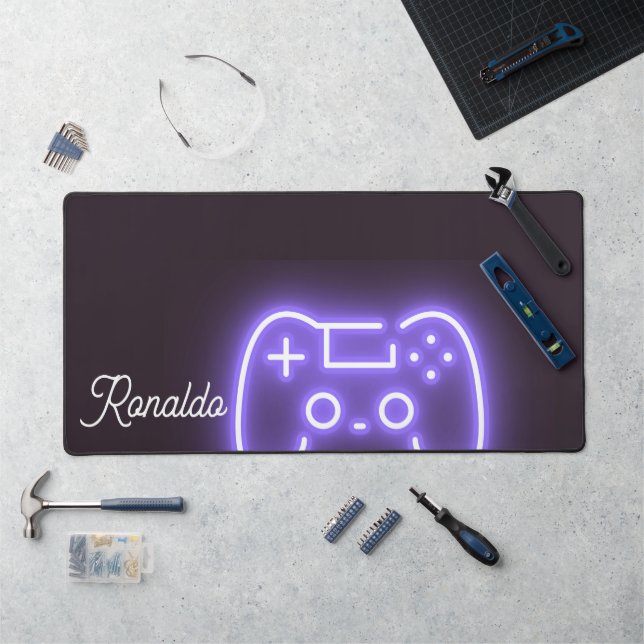 NEON PS4-Handle-individuelle Name Schreibtischunterlage (Arbeitsplatz)