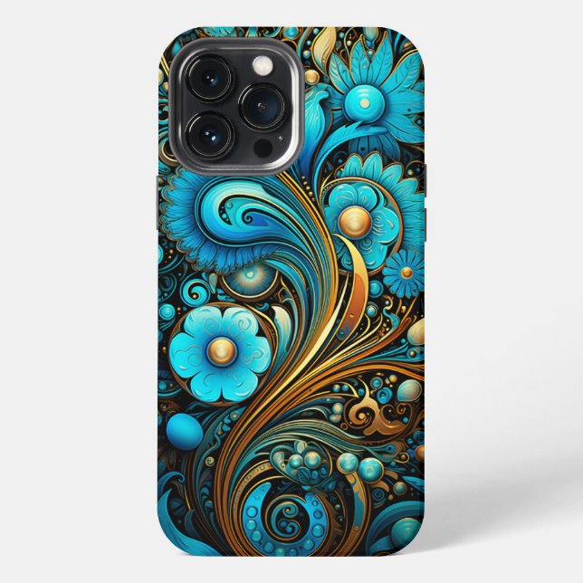 Neon-Psychedelic-Decopunk-Design Nr. 910 iPhone Hülle (Rückseite)