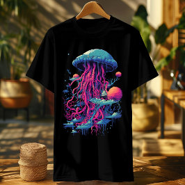Neon Psychedelic Jellyfish: Vibrannt Aquatic Rhaps T-Shirt