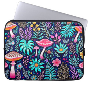 Neon Psychedelic Mushroom Forest Dream Laptopschutzhülle