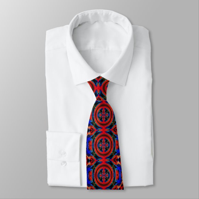 Neon Psychedelic Neck Tie Krawatte (Gebunden)