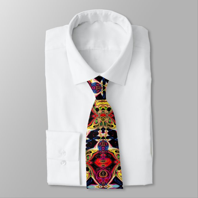 Neon Psychedelic Neck Tie Krawatte (Gebunden)