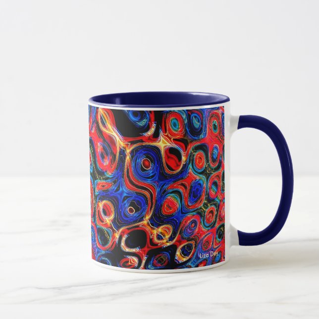 Neon Psychedelic Ripples Tasse (Rechts)