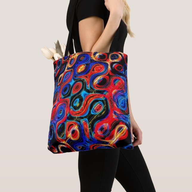 Neon Psychedelic Ripples Tote Bag (Von Nahem)