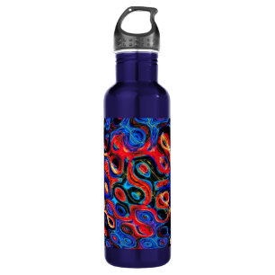 Neon Psychedelic Ripples Wasserflasche Edelstahlflasche