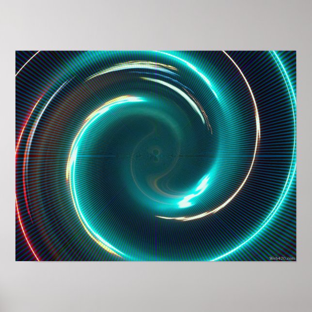 Neon Psychedelic Spirale Poster (Vorne)