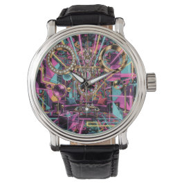 Neon-Psychedelische Luxus-Lounge-Kunst Armbanduhr