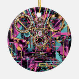 Neon-Psychedelische Luxus-Lounge-Kunst Keramik Ornament