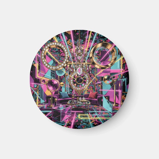 Neon-psychedelische Luxus-Lounge-Kunst Magnet (Vorne)