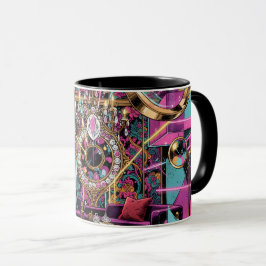 Neon-Psychedelische-Luxus-Lounge-Kunst Tasse