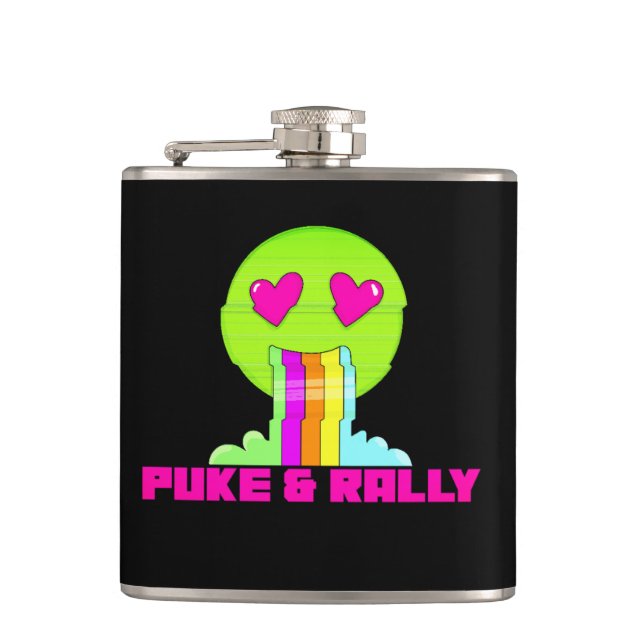 Neon Puke & Kundgebung Flask | Party Comeback Hip  Flachmann (Vorderseite)