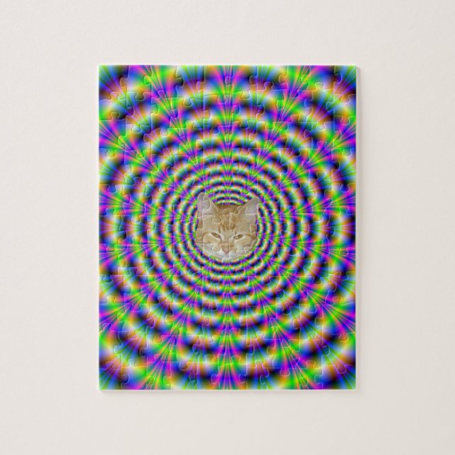 Neon Puls Puzzle + Katze (Vertikal)