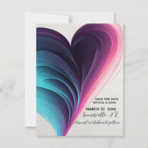 Neon Pulse Gelübde – Moderne Hochzeitseinladung Mitteilungskarte