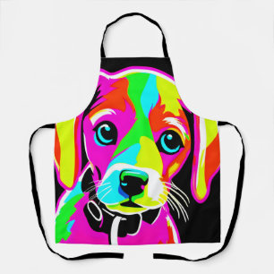 Neon Puppy Pop Art Schürze