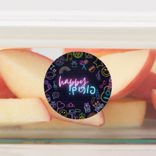 Neon Purim Etiketten