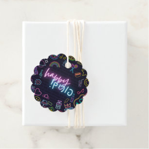 Neon Purim Geschenkanhänger