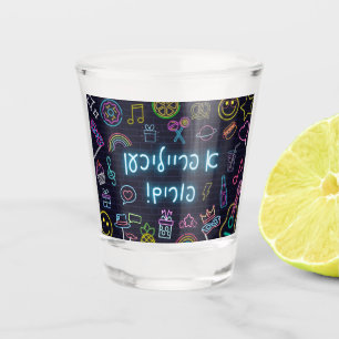 Neon Purim Schnapsglas