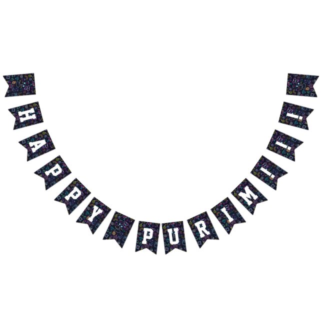 Neon Purim Wimpelkette (Alle)