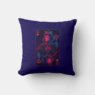 Neon Queen of Hearts — Retro-Futurist Synthwave Kissen