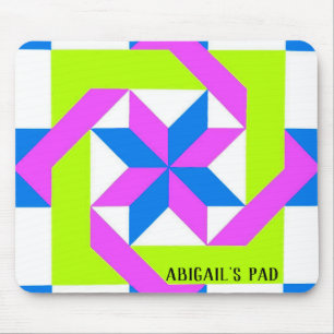 Neon Quilt Square Mousepad