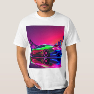 **Neon Racer T - Shirt - 80er Retro-Futuristic Spo