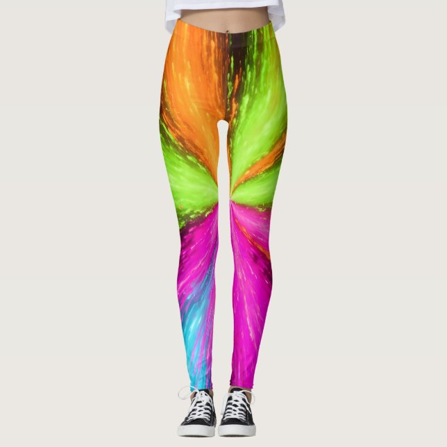 Neon Radial Burst Explosion Leggings (Vorderseite)