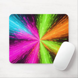 Neon Radial Burst Explosion Mousepad