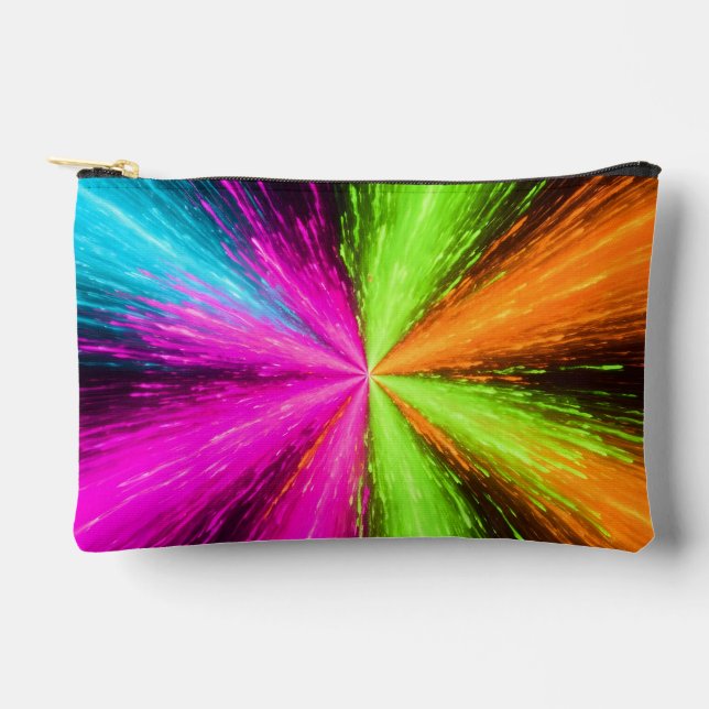 Neon Radial Burst Explosion Zubehörtasche (Vorderseite)