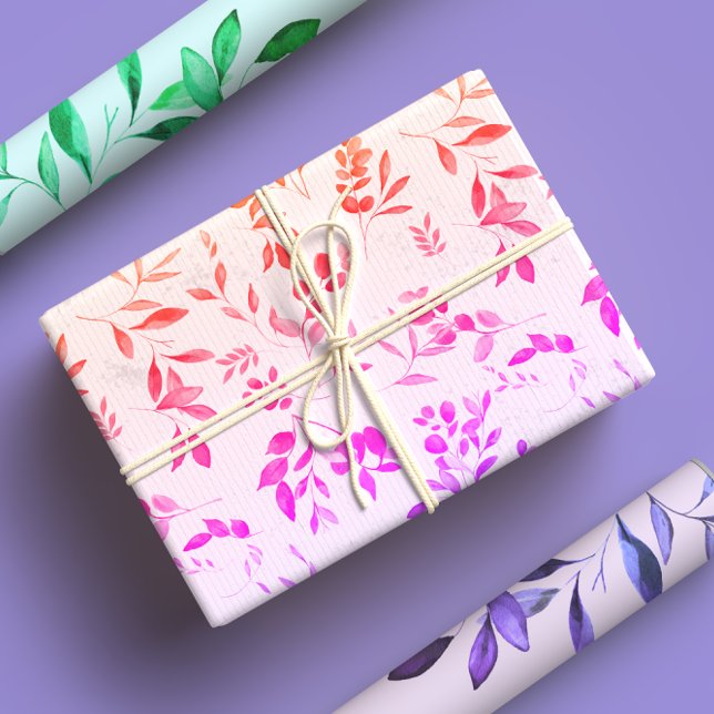 Neon Rainbow Botanischer Eukalyptus Geschenkpapier Set (Von Creator hochgeladen)