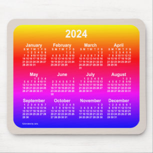 Neon Rainbow Calendar 2024 von Janz Two Tone Mousepad
