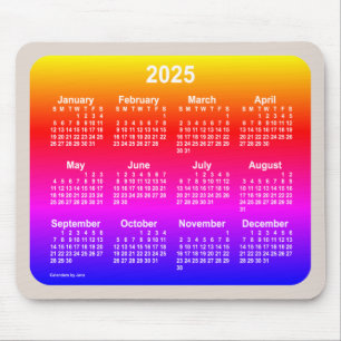 Neon Rainbow Calendar 2025 von Janz Two Tone Mousepad
