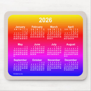 Neon Rainbow Calendar 2026 von Janz Two Tone Mousepad