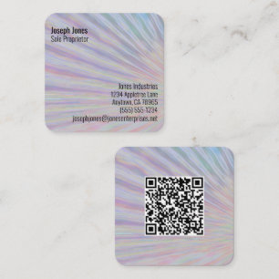 Neon Rainbow Design QR 7 Line Custom Quadratische Visitenkarte