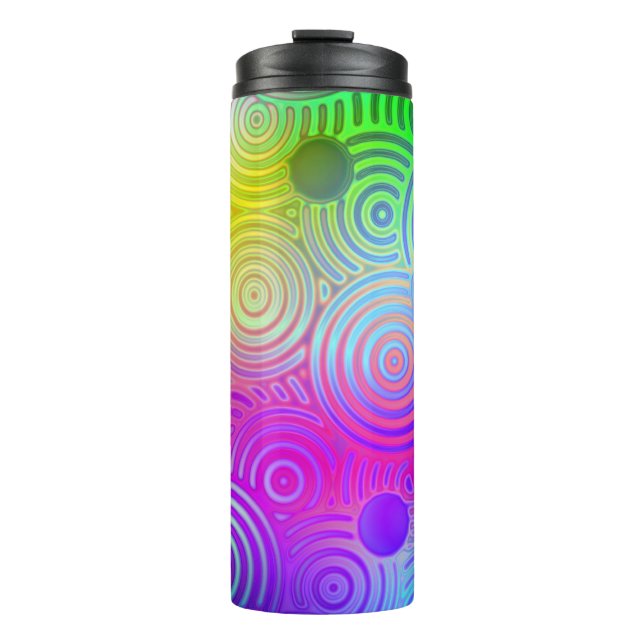 Neon Rainbow Design Thermosbecher (Vorderseite)